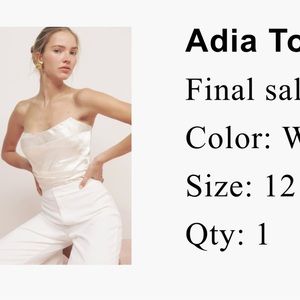 Aida top reformation white silk